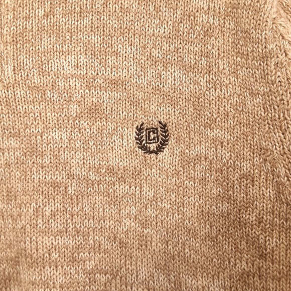 Chaps Mens Classic Fit Twist/Mock Sweater- XL-Brown/Oak Twist w/ elbow patches - Picture 3 of 12